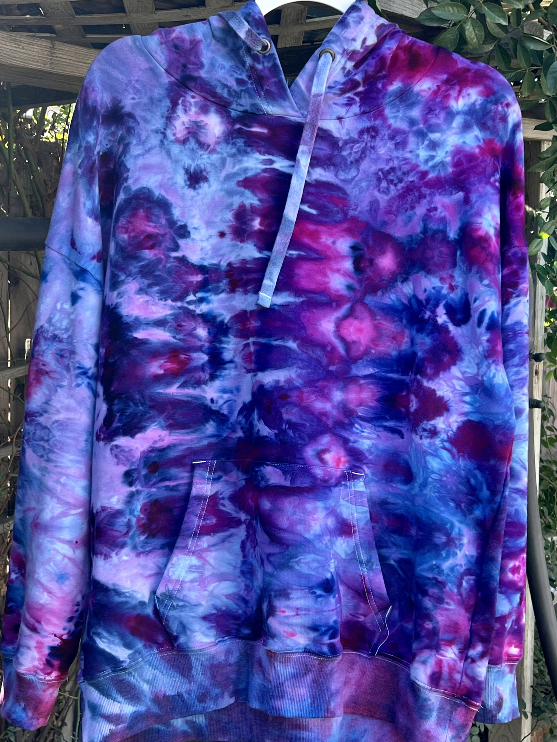 Purple and Pink Tie Dye Shirt Size L Womens Colorful 
